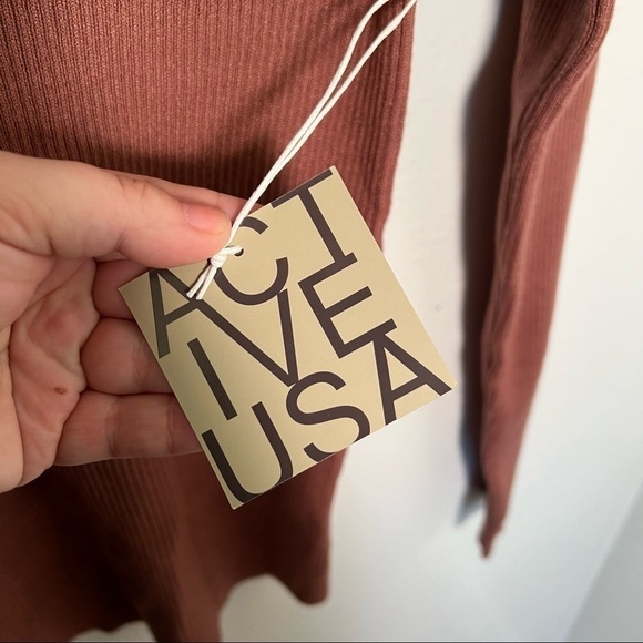 Active USA Viscose Rib Sweater Mauve Pink - Picture 5 of 10